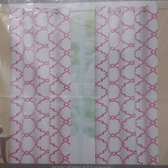 Empire Home Fashions Pink/White One Curtain Panel NEW Home Decor Furnishings - Picture 1 of 2
